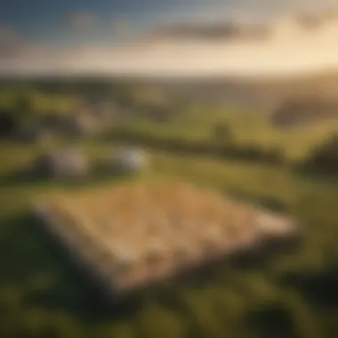 Sustainable Cheese Production Landscape A picturesque farm landscape illustrating sustainable cheese production