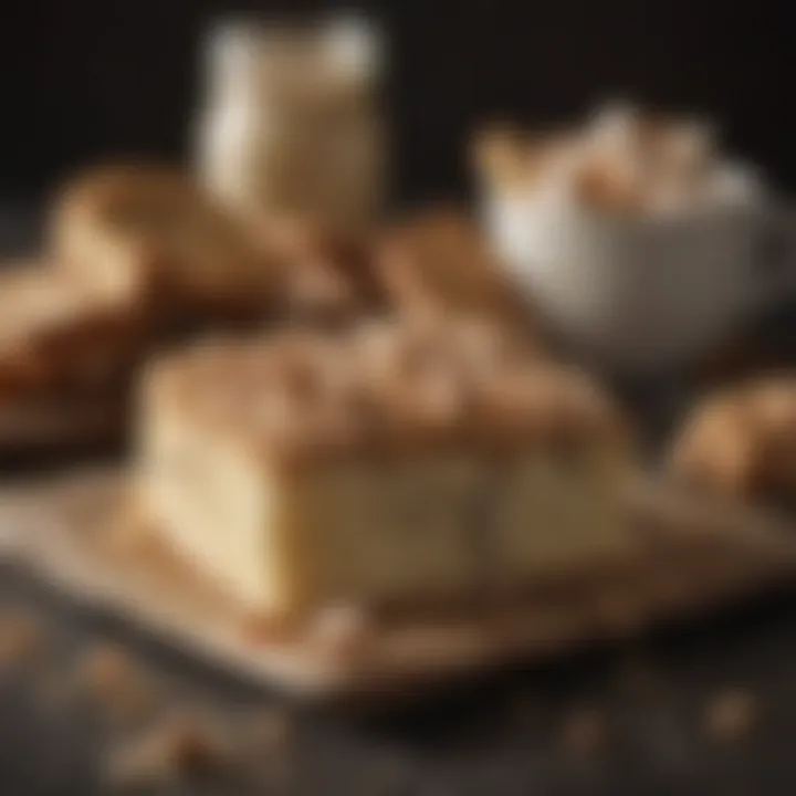 A captivating image of crumb cake ingredients artfully displayed