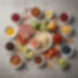 Colorful array of keto-friendly ingredients arranged on a countertop