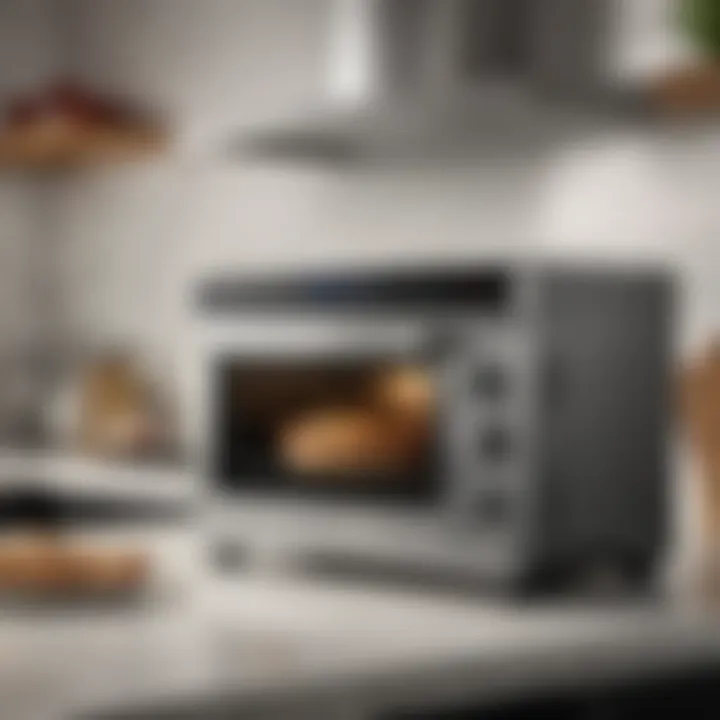 Elegant design of the KitchenAid countertop oven showcasing its sleek lines.