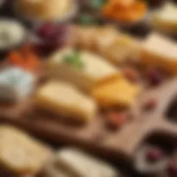 A selection of various low carb cheese snacks arranged aesthetically on a wooden board