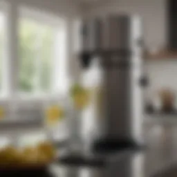 A sleek carbonation system designed for home use, showcasing its elegant design and functionality.