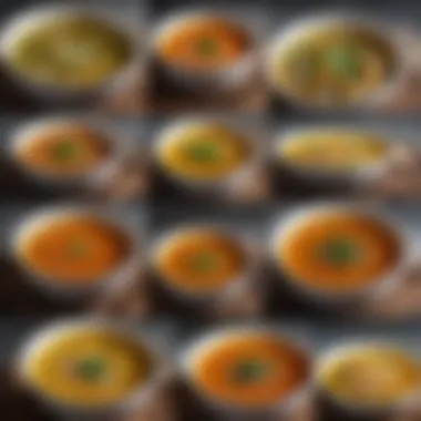 Versatile Applications of Vegetable Broth Multiple bowls showcasing different uses of vegetable broth