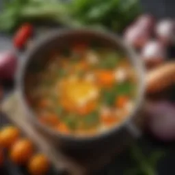 A selection of fresh vegetables ideal for broth