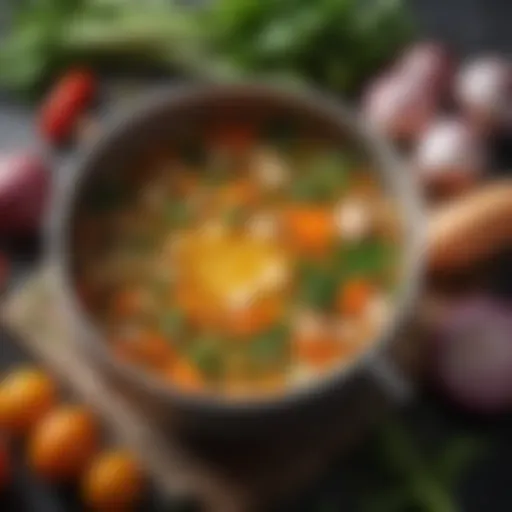 A selection of fresh vegetables ideal for broth