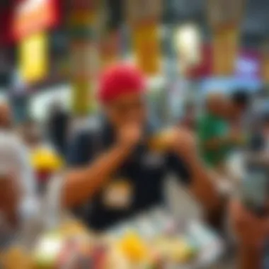 Traditional Martabak being enjoyed in a street food setting