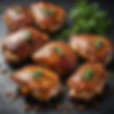 Flavorful Marinades for Chicken Thighs Marinated chicken thighs arranged with spices