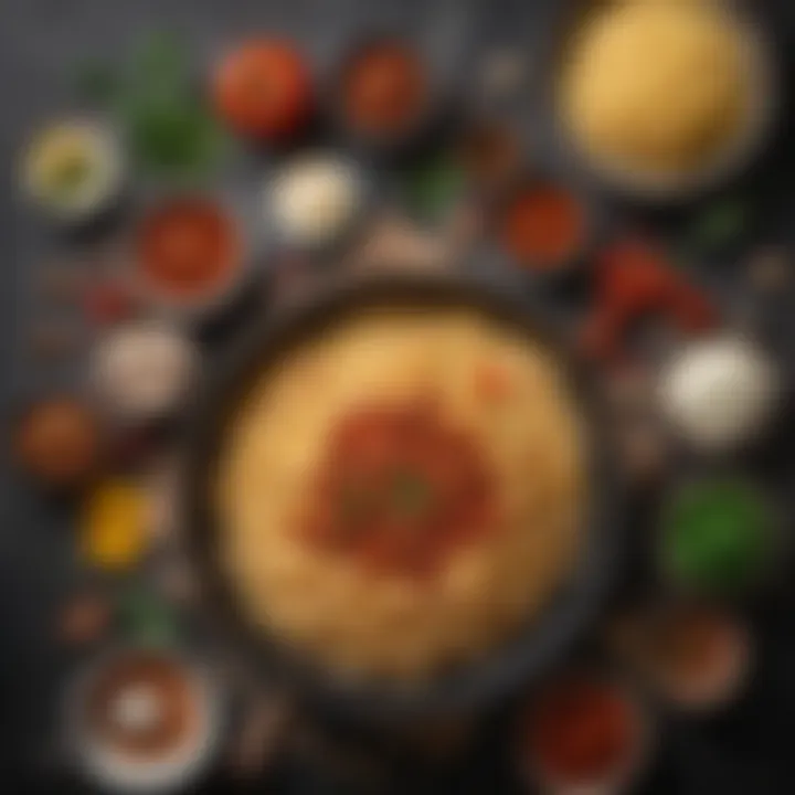 Ingredients laid out for a spaghetti dish with Prego sauce