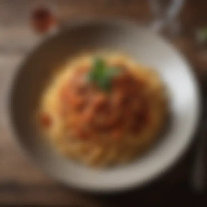 A beautifully plated spaghetti dish ready to be enjoyed