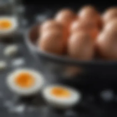 Cooling Setup for Hard-Boiled Eggs A bowl of ice water for cooling hard-boiled eggs