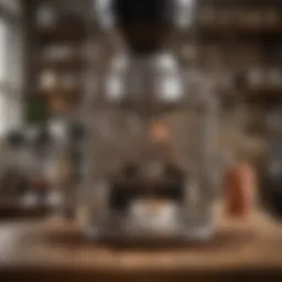 Artisan coffee brewer with intricate design