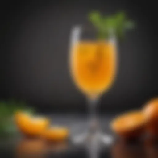 A delicate glass of mimosa topped with fresh orange zest