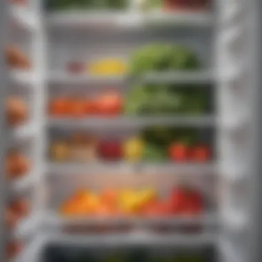Fresh produce stored in a fridge door organizer
