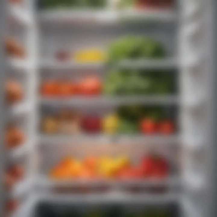 Fresh produce stored in a fridge door organizer