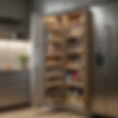 Organized Tall Pantry Cabinet Showcasing Various Storage Solutions Organized tall pantry cabinet showcasing various storage solutions