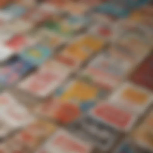 A close-up of various grocery coupons laid out on a table