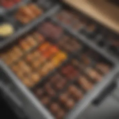 Close-up of the organizer's features and compartments