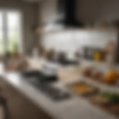 Modern Kitchen Setting Yamazaki organizer in a modern kitchen setting