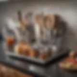 Stylish kitchen organizer on a countertop