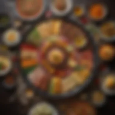 Culinary Diversity on a Platter A vibrant platter of multicultural dishes showcasing culinary diversity