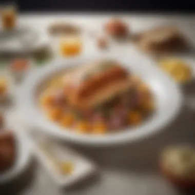 Modern Culinary Creations for Easter Lunch Artistic presentation of contemporary Easter meal