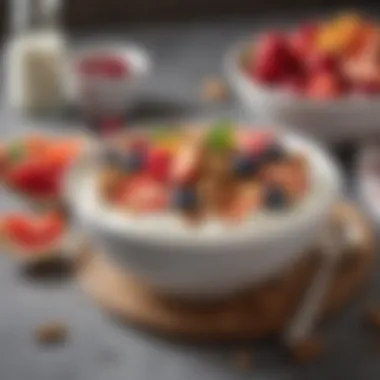 A close-up of a creamy yogurt bowl topped with fresh fruits and nuts, highlighting its probiotic benefits.