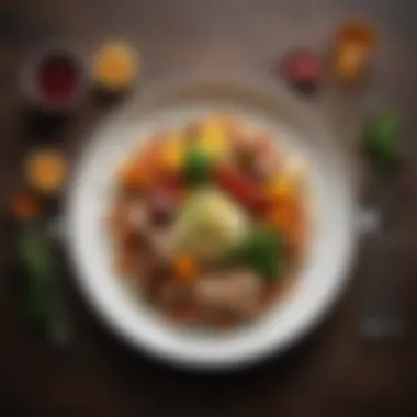 A beautifully arranged vegetarian meal on a plate