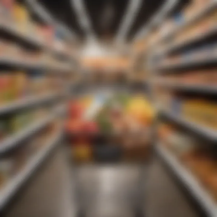 A well-organized shopping cart filled with affordable keto ingredients at a grocery store.