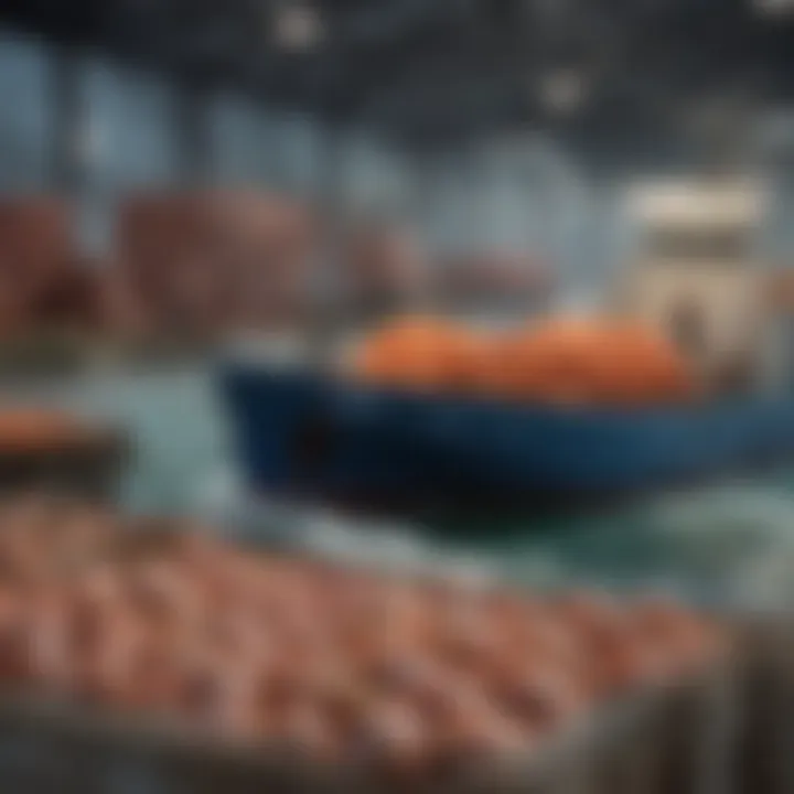 A conceptual image representing seafood shipping logistics