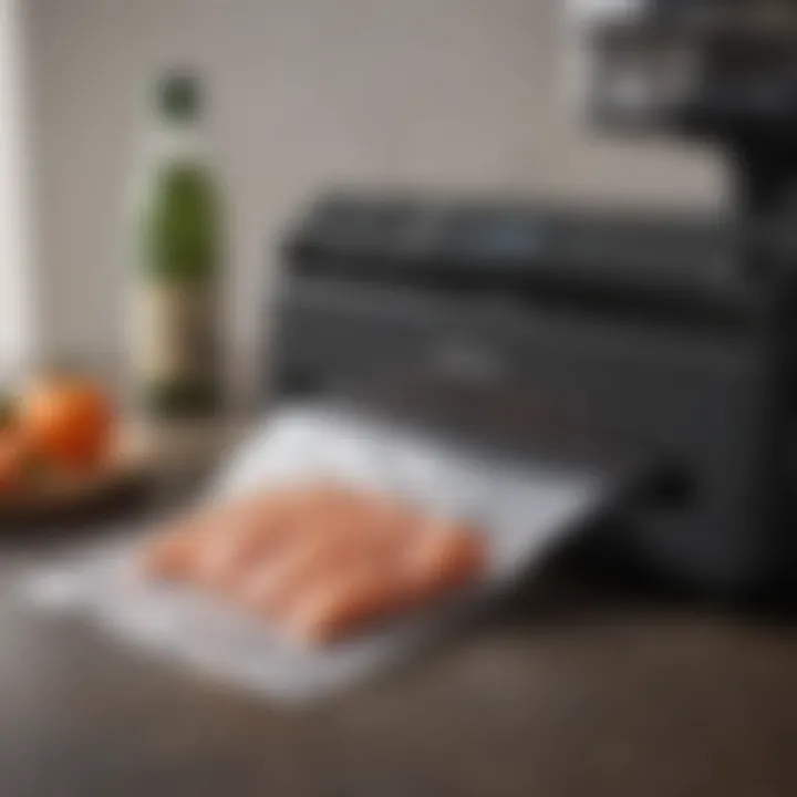 Close-up of Foodsaver vacuum sealing technology