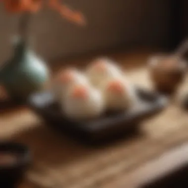 Nisshodo Mochi in Traditional Setting A traditional Japanese setting with Nisshodo Mochi displayed elegantly
