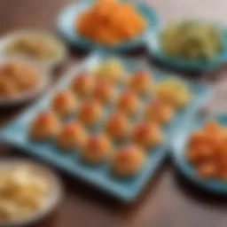 Colorful plate of finger foods for toddlers