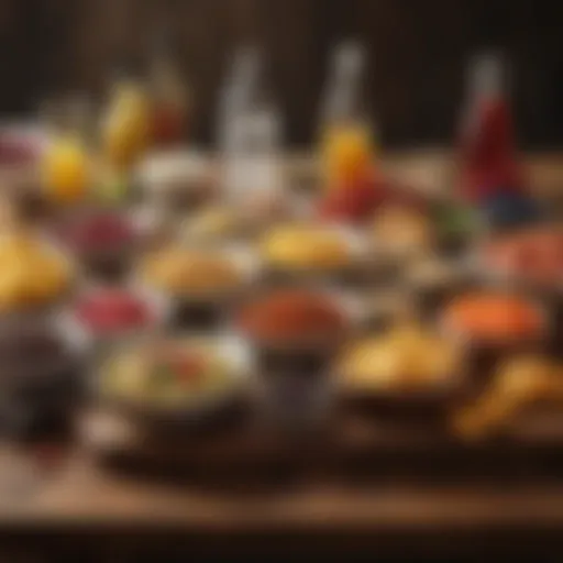 A variety of foods beneficial for digestive health displayed on a wooden table