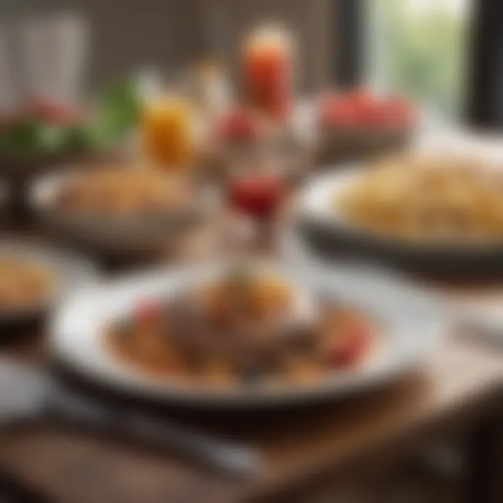 An elegantly set dinner table with a focus on meal timing