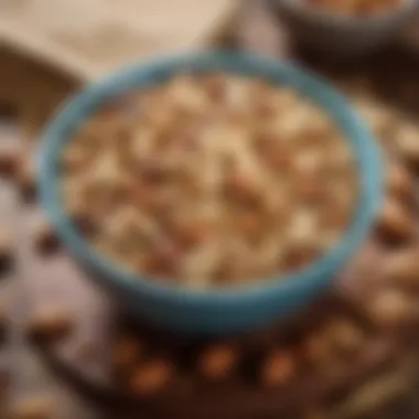 A bowl filled with nuts and seeds, showcasing healthy protein options