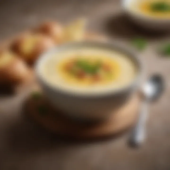 A close-up of the creamy texture of Olive Garden potato soup