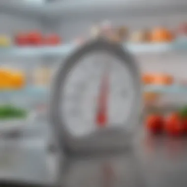 Thermometer displaying optimal freezer temperature