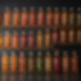 Variety of organic iced tea bottles on display