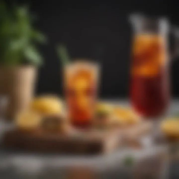 Elegant food pairing with organic iced tea