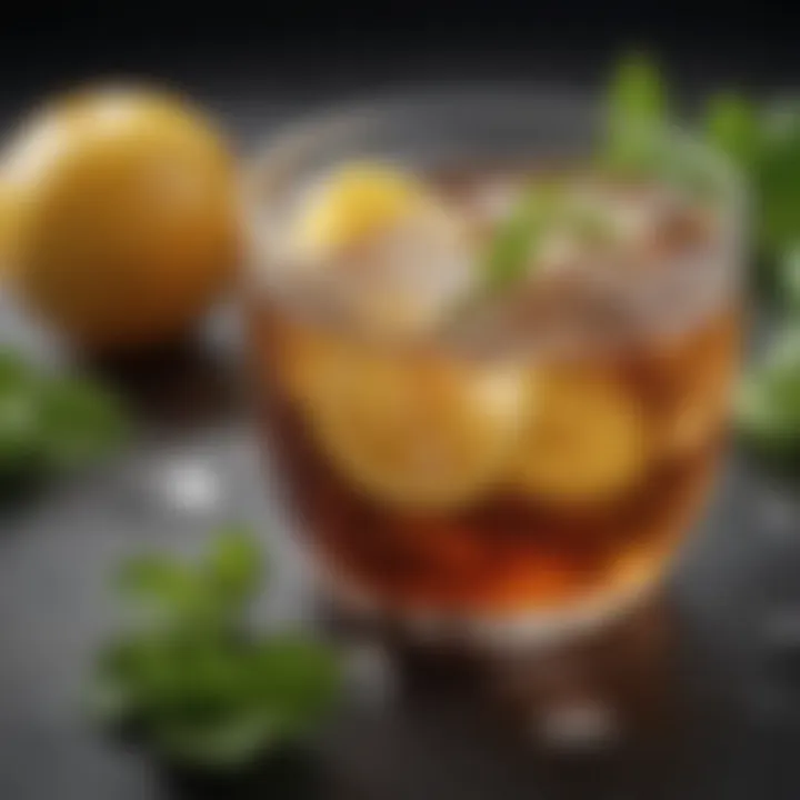 Aesthetic arrangement of organic ingredients used in iced tea