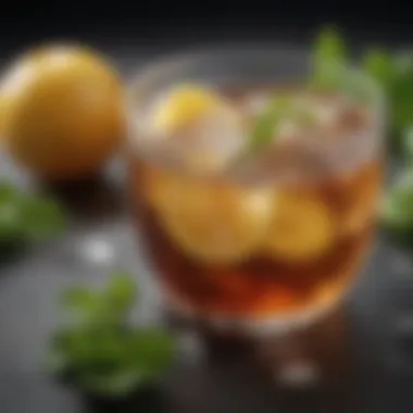 Natural Ingredients in Organic Iced Tea Aesthetic arrangement of organic ingredients used in iced tea