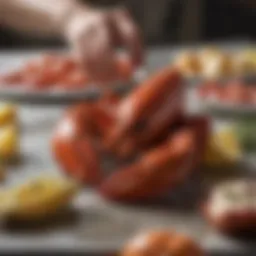 Freshly selected lobster ready for the oven