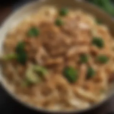 Essential Ingredients for Pad See U Close-up view of the key ingredients used in Pad See U, including wide rice noodles and soy sauce