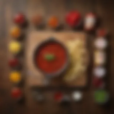 Ingredients of the Sauce Ingredients used in Papa John's sauce displayed on a rustic wooden table.