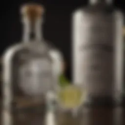 Close-up view of Patron Silver tequila bottle with its distinctive label.