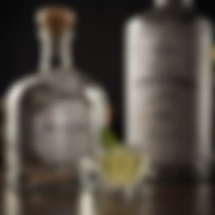 Close-up view of Patron Silver tequila bottle with its distinctive label.
