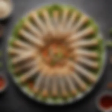 Spring Rolls: A Perfect Complement to Pho A selection of delicious Vietnamese spring rolls arranged on a plate