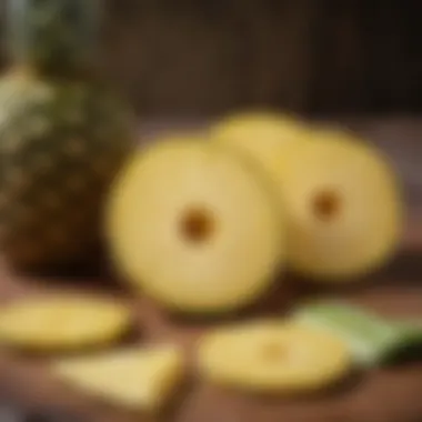 Fresh Pineapple Slices Ready for Blending Close-up of fresh pineapple slices with smoothie ingredients