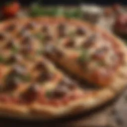 A beautifully crafted pizza topped with fresh ingredients, symbolizing culinary artistry.