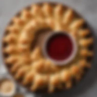 Elegant Presentation of Crescent Rolls A beautifully arranged platter of crescent rolls with dipping sauce